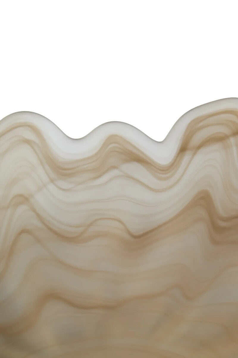 Galene Fluted Natural Glass Pedestal Bowl