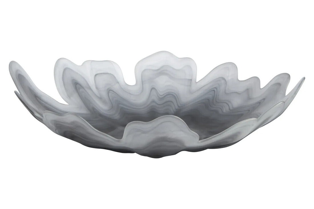 Galene Fluted Grey Glass Plate