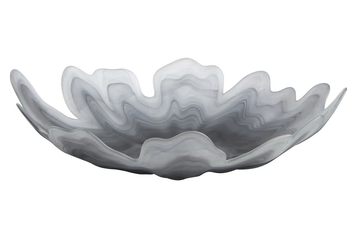 Galene Fluted Grey Glass Plate