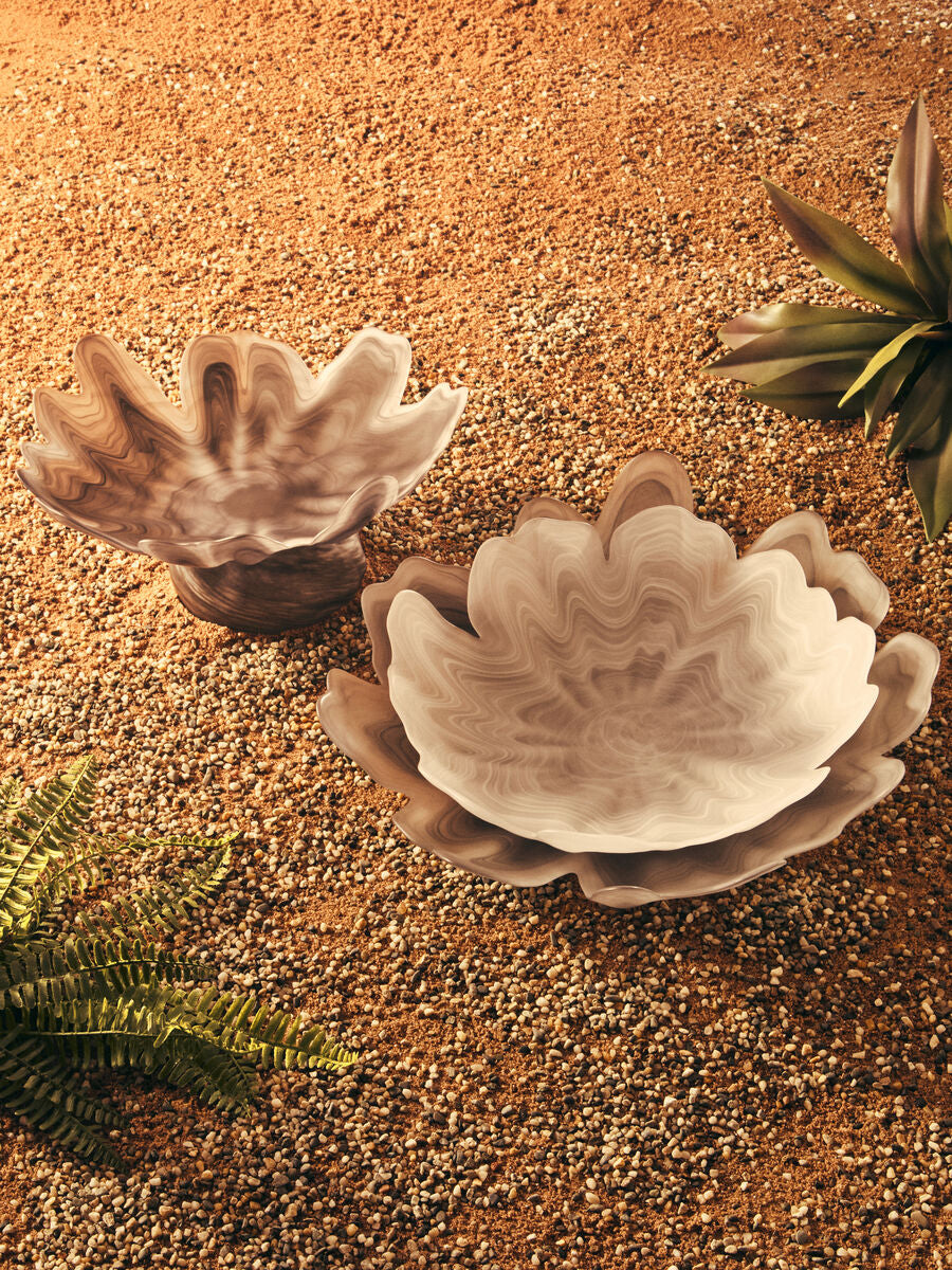 Galene Fluted Grey Glass Plate