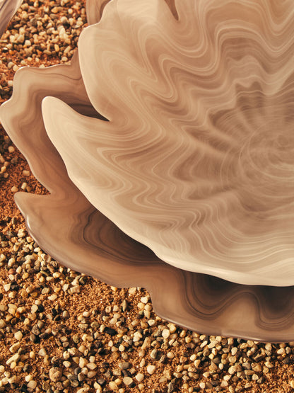 Galene Fluted Grey Glass Plate