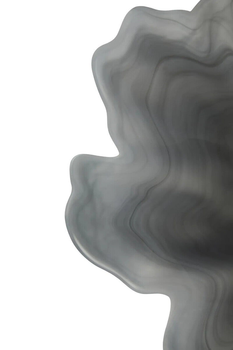 Galene Fluted Grey Glass Plate