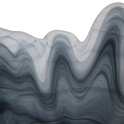 Galene Fluted Grey Glass Pedestal Bowl