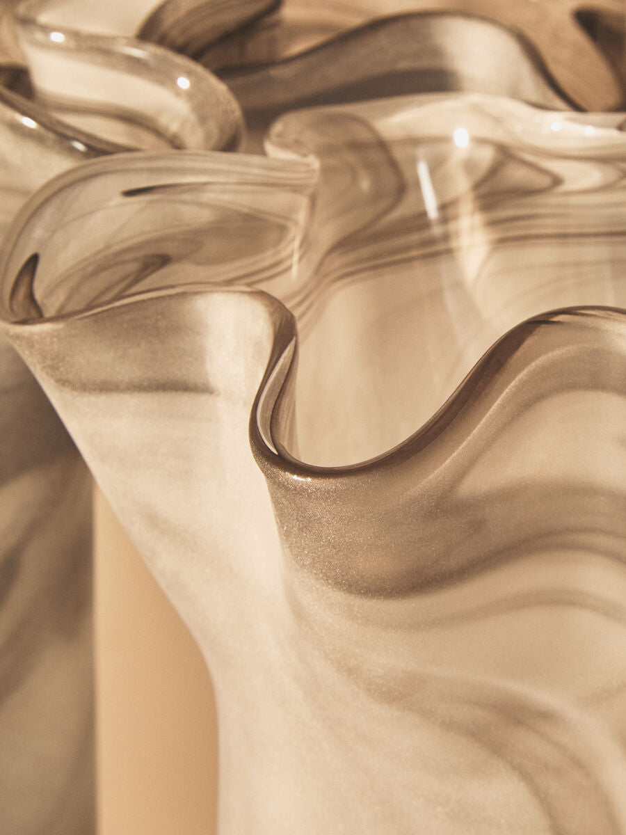 Fluted Grey Glass Vase | Galene