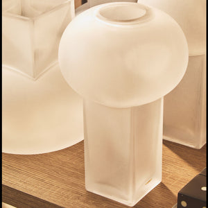 Large Opaque White Glass Vase | Gabi