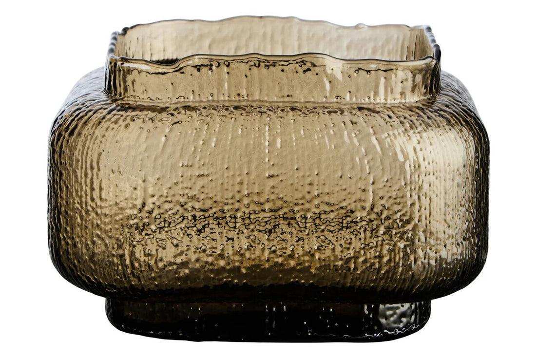 Galea Small Textured Brown Glass Vase