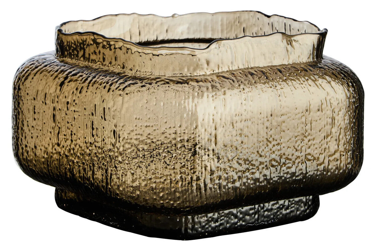 Galea Small Textured Brown Glass Vase