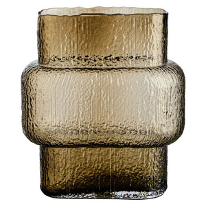 Large Textured Brown Glass Vase | Galea