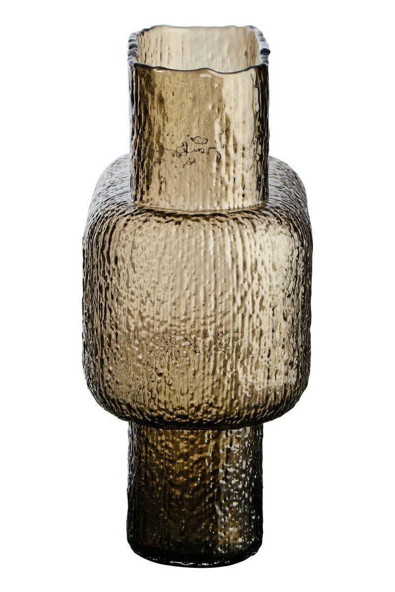 Galea Large Textured Brown Glass Vase