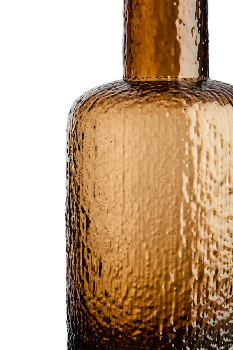 Galea Small Textured Brown Glass Bottle
