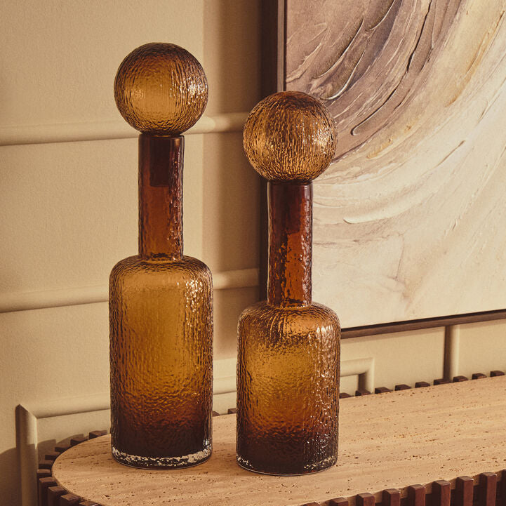 Large Textured Brown Glass Bottle | Galea
