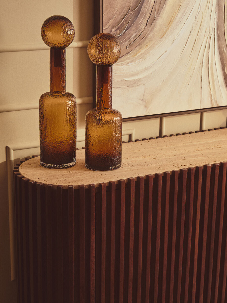 Large Textured Brown Glass Bottle | Galea