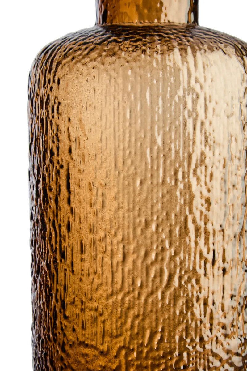 Galea Large Textured Brown Glass Bottle