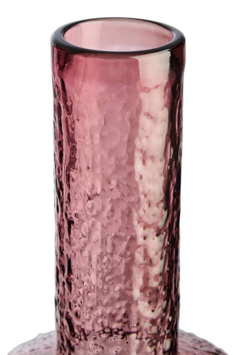 Galea Small Textured Pink Glass Bottle