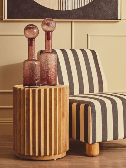Large Textured Pink Glass Bottle | Galea