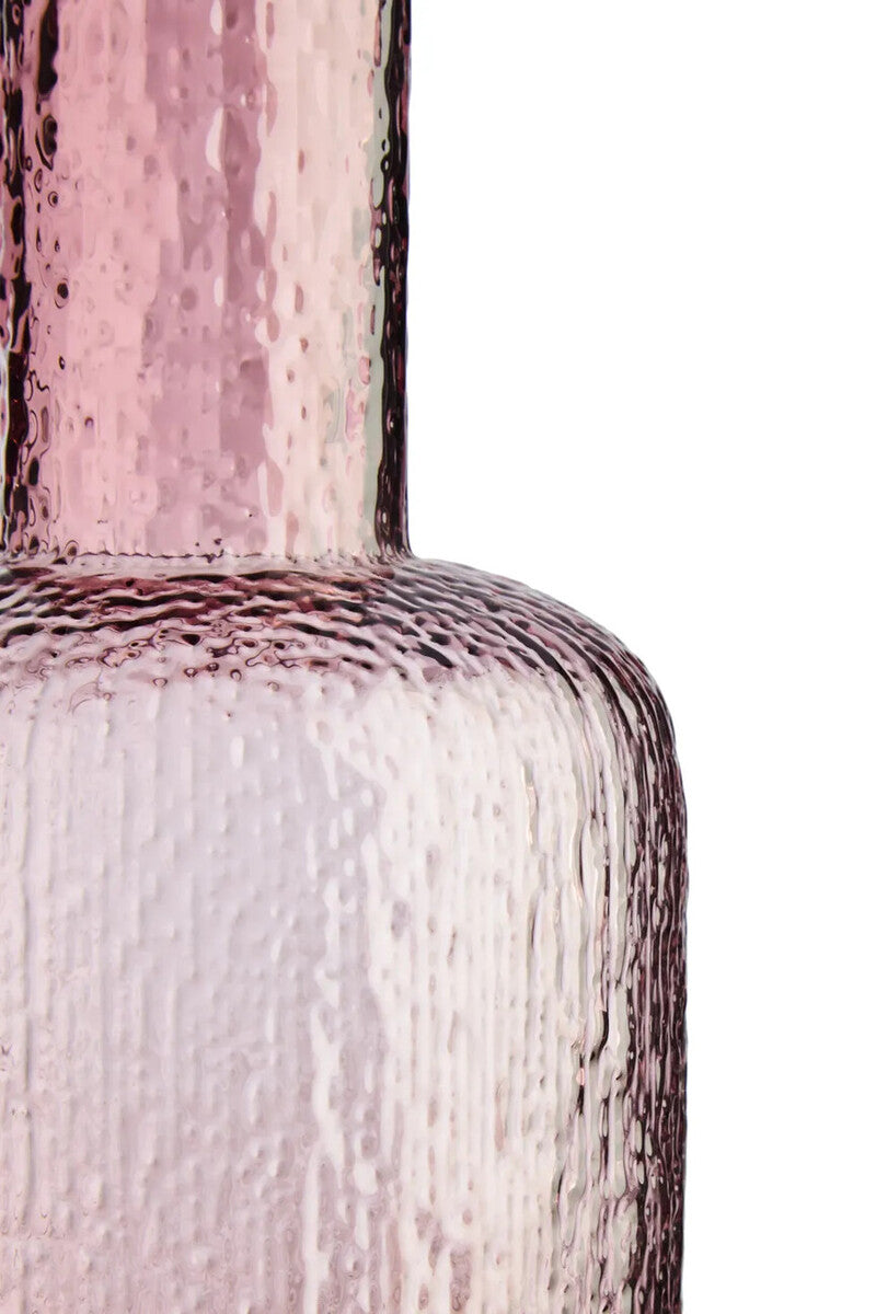 Galea Large Textured Pink Glass Bottle
