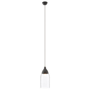 Grey Glass and Iron Pendant Light | Oslo