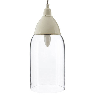 Oslo White Glass and Iron Pendant Light