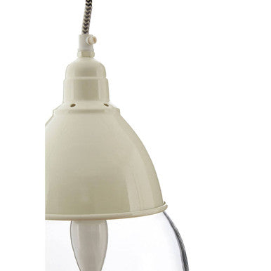 Oslo White Glass and Iron Pendant Light - Image 4