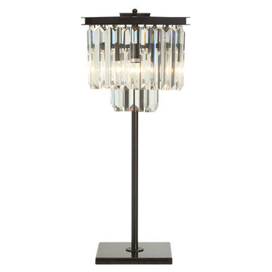 Table lamp with crystal design on a white background