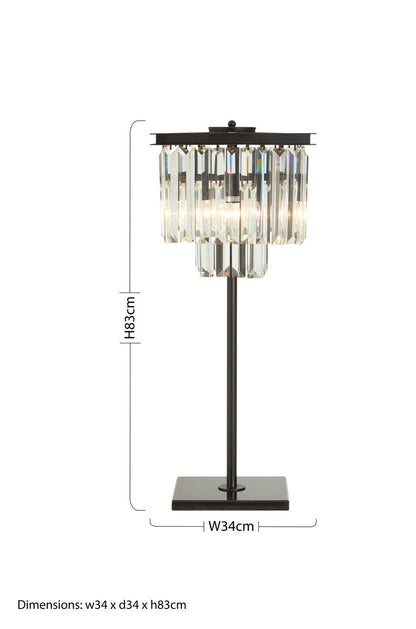 Kensington Townhouse Iron and Crystal Table Lamp