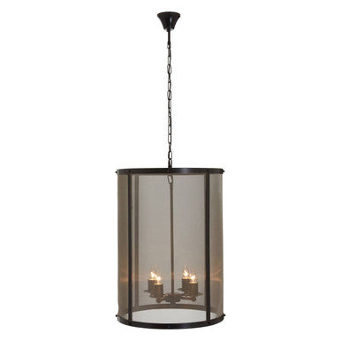Hampstead Black Finish Large Pendant Light With Hints of Gold