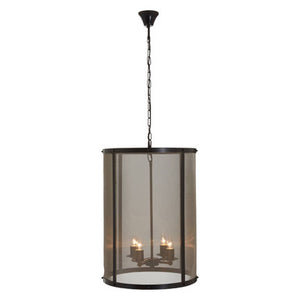 Hampstead Black Finish Large Pendant Light With Hints of Gold