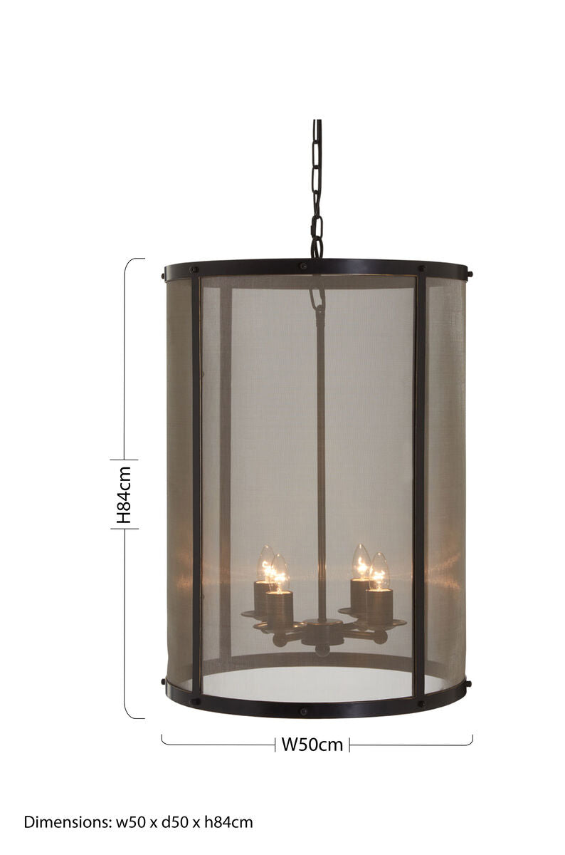 Hampstead Black Finish Large Pendant Light With Hints of Gold - Image 6
