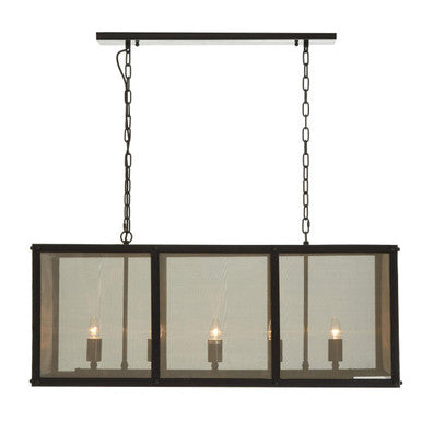 Hampstead Black Finish Wide Pendant Light With Hints of Gold