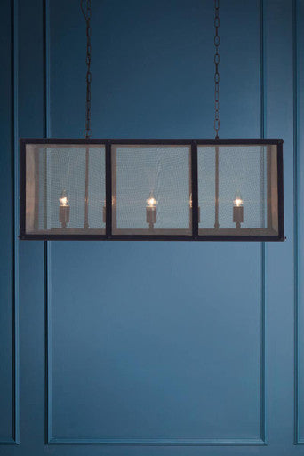 Hampstead Black Finish Wide Pendant Light With Hints of Gold