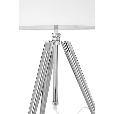 Electrum Unique Tripod Table Lamp With Cream Linen Shade