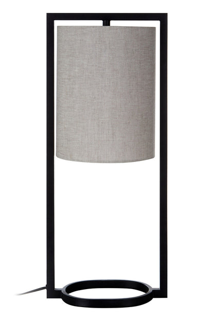 Lara Black Metal Table Lamp with Grey Shade