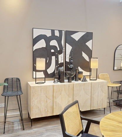 Lara Black Metal Table Lamp with Grey Shade - Image 10