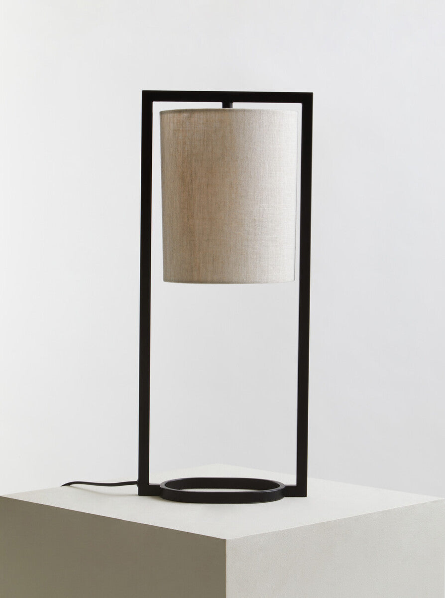 Lara Black Metal Table Lamp with Grey Shade - Image 3