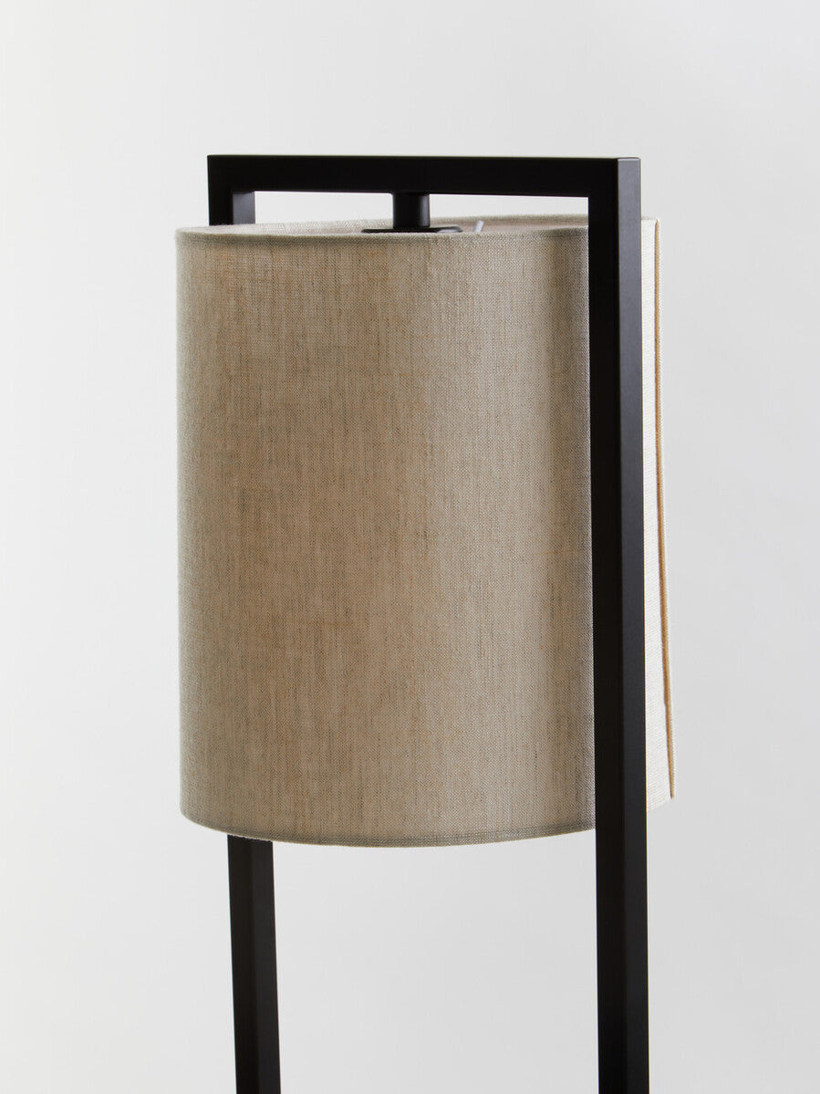 Lara Black Metal Table Lamp with Grey Shade - Image 7
