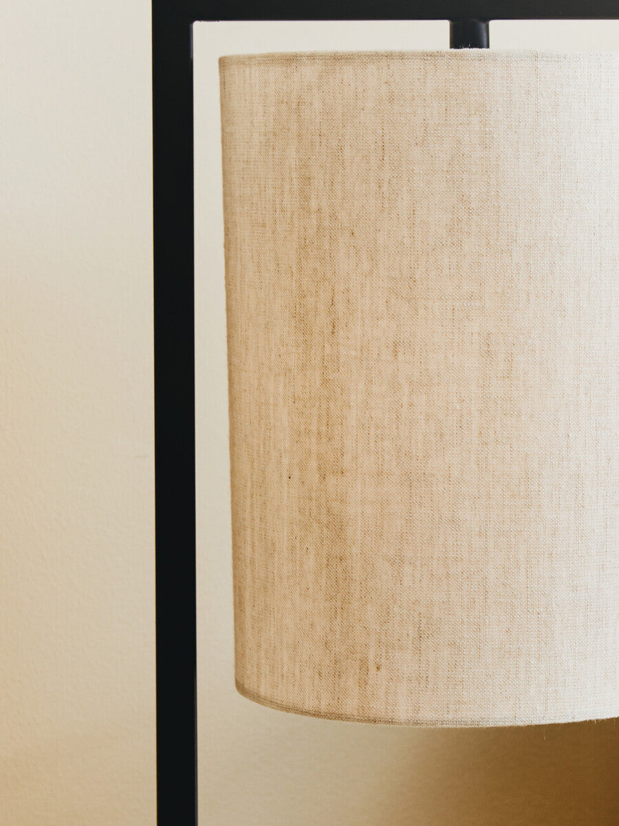 Lara Black Metal Table Lamp with Grey Shade - Image 14