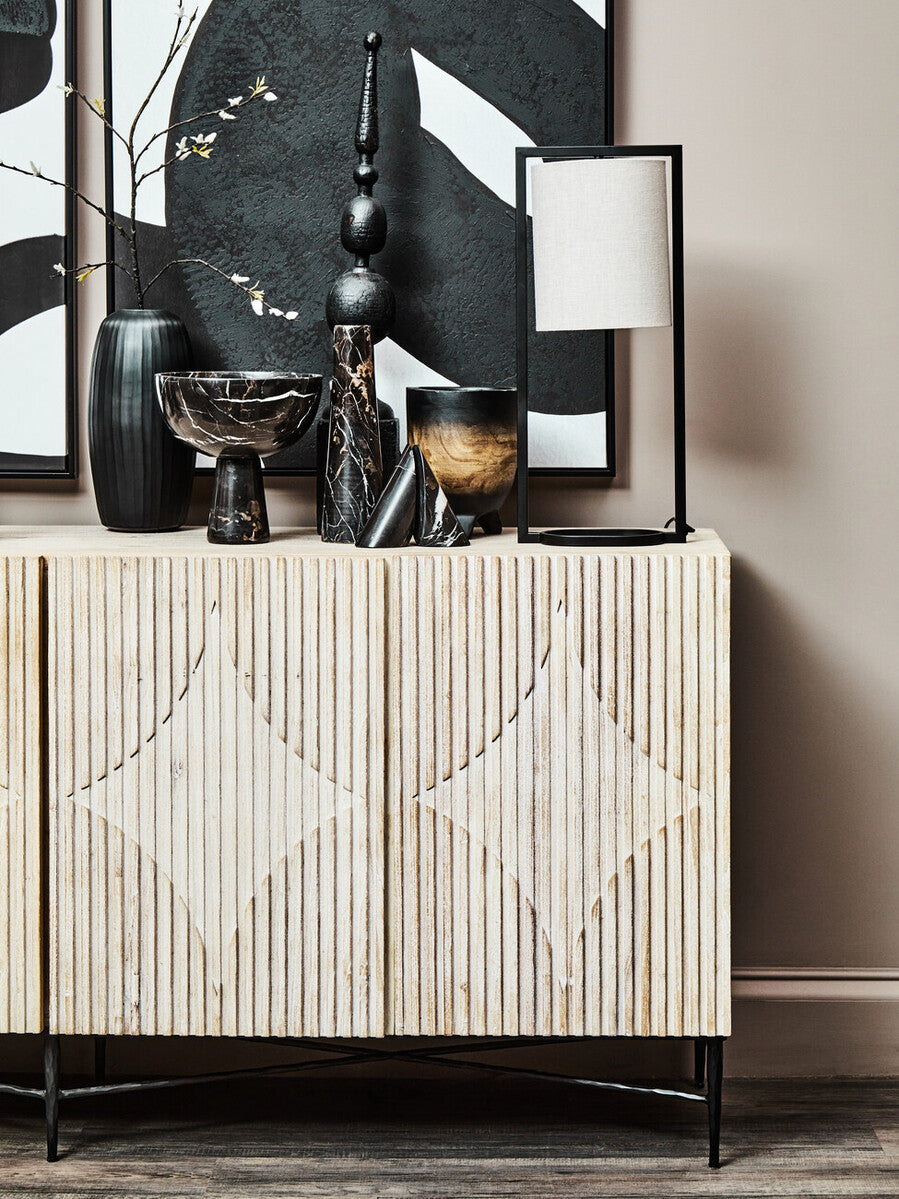 Lara Black Metal Table Lamp with Grey Shade - Image 11