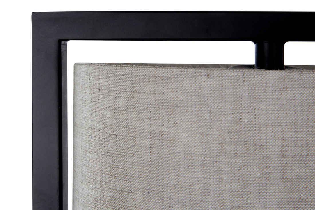 Lara Black Metal Table Lamp with Grey Shade - Image 16