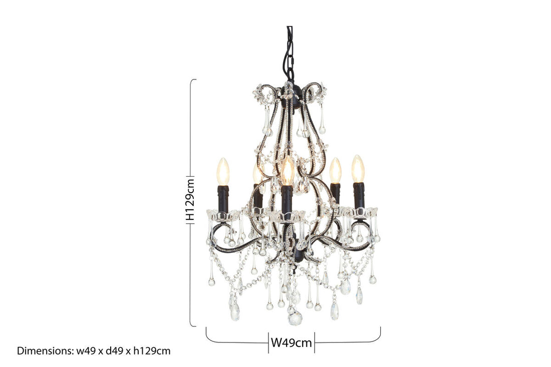 Kensington Townhouse 5 Bulbs Chandelier - Image 6