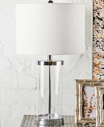 Franklyn Glass Table Lamp with Cream Shade - Image 3