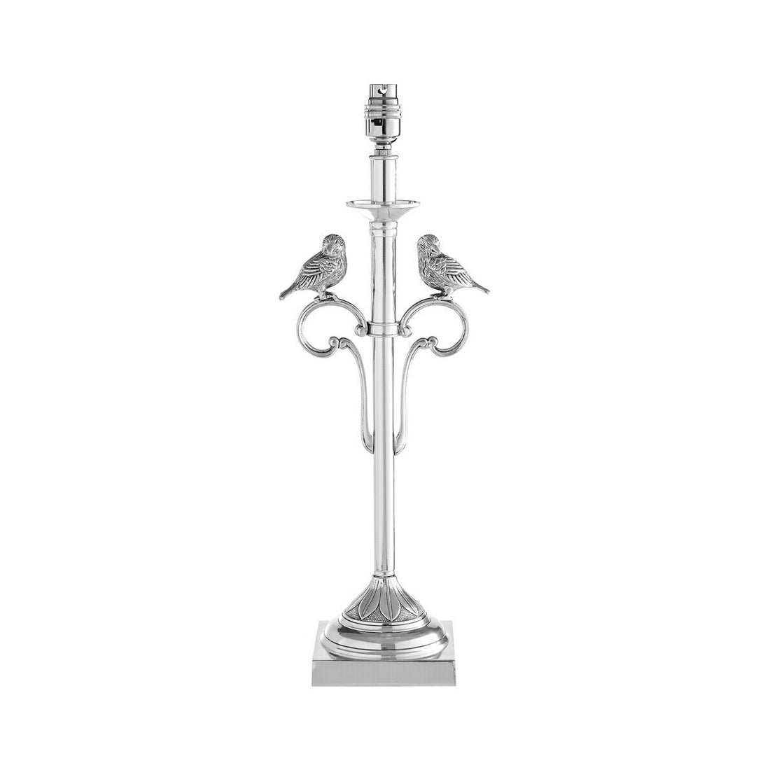 Aviary Antique Silver Lamp Base