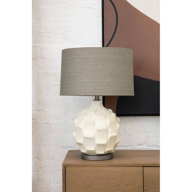 Usha Table Lamp With Grey And Brown Shade - Image 4