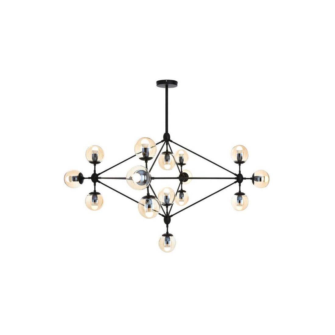 Abira Matte Black 15 Arm Pendant Light