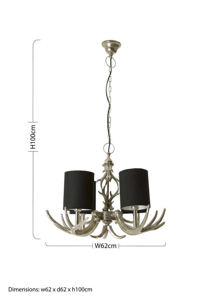 Stag 4 Light Antler Chandelier - Image 6
