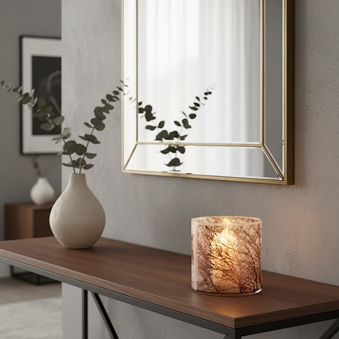 Branch Medium Glass Hurricane Candle Holder