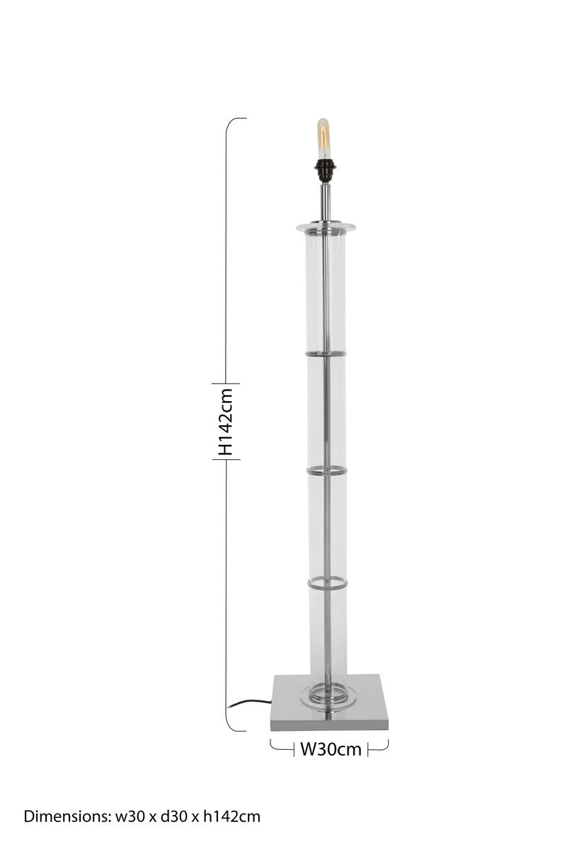 Camile Clear Floor Lamp with Black Shade