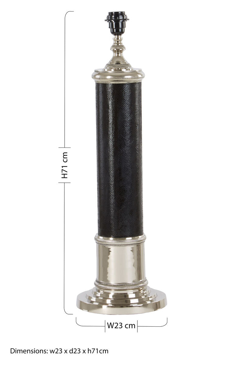 Canon Black Leather Table Lamp - Image 7