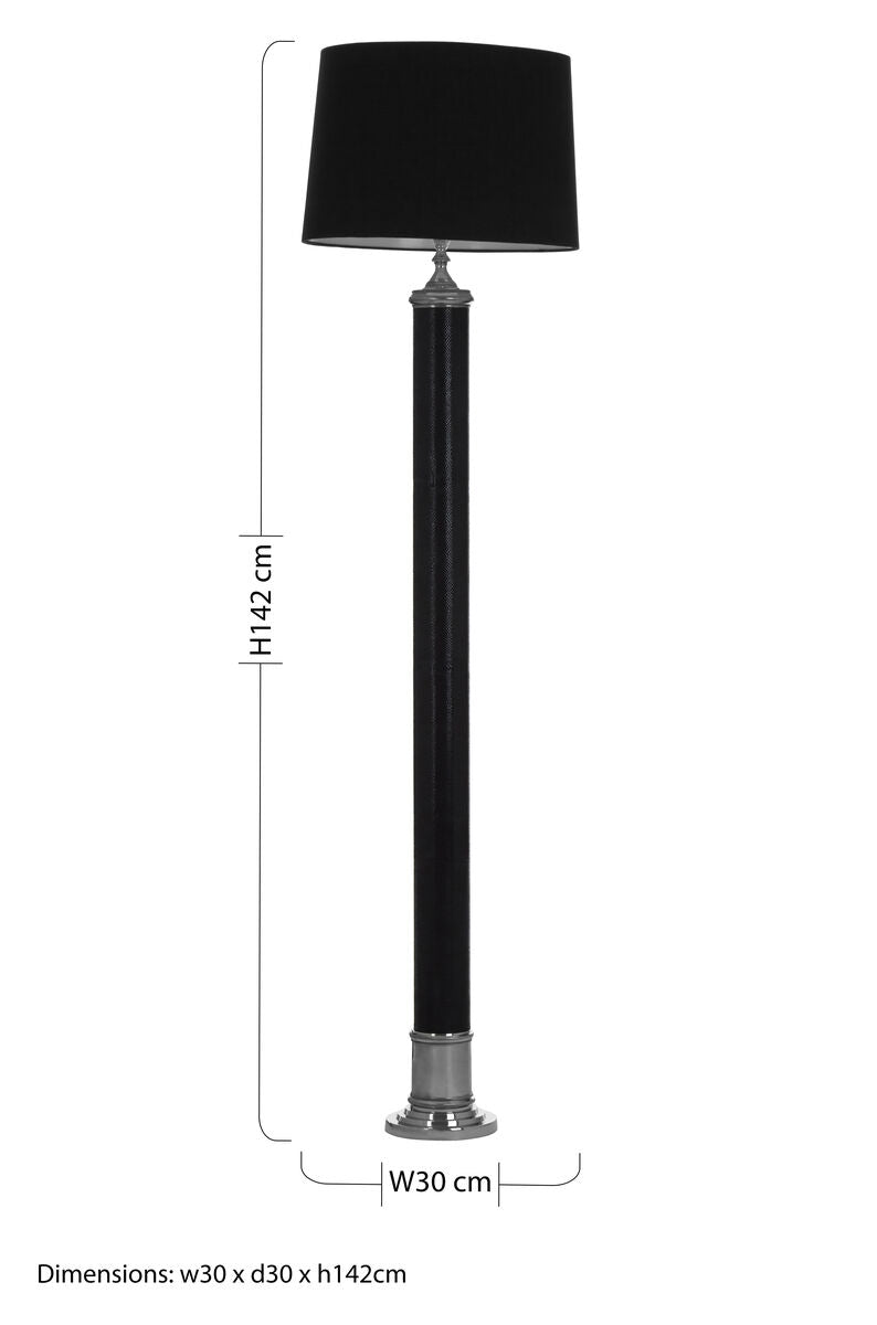 Canon Black Leather Floor Lamp - Image 8