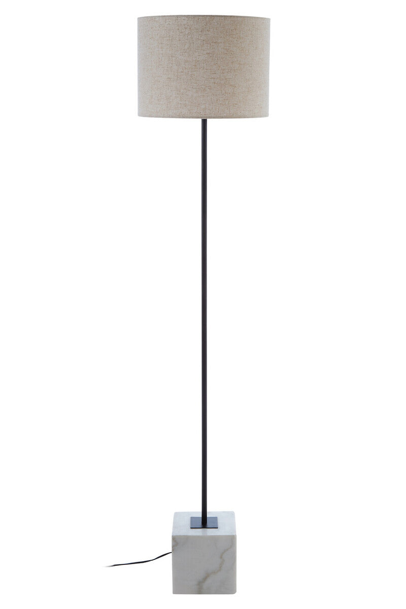 Floor lamp with a marble base on a white background