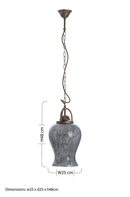 Terina Antique Silver Finish Pendant Light